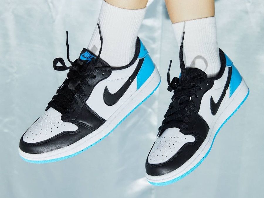 AIR JORDAN 1 LOW “Black Dark Powder Blue” - SNEAKE.STORE