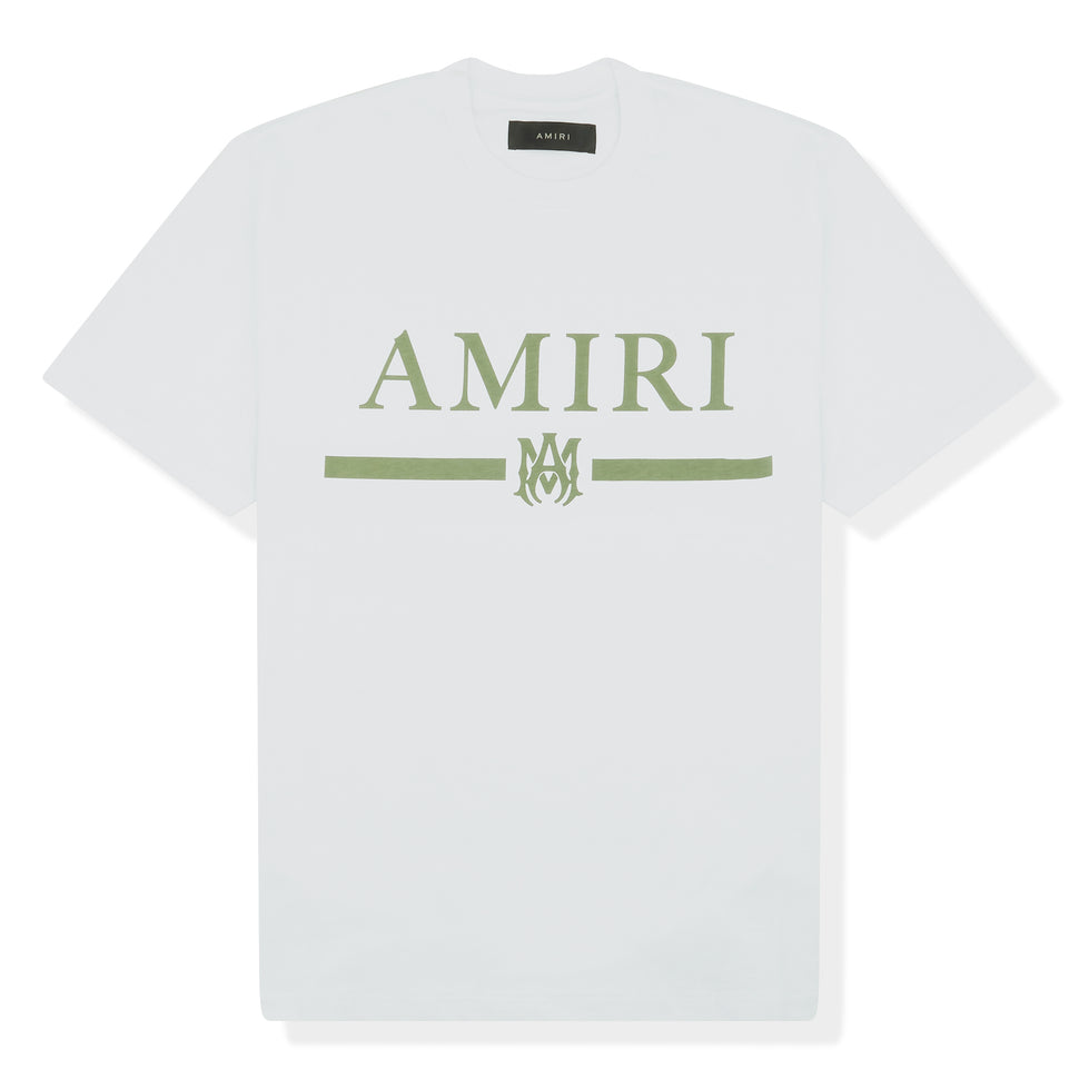 AMIRI MA BAR LOGO WHITE GREEN T SHIRT - SNEAKE.STORE