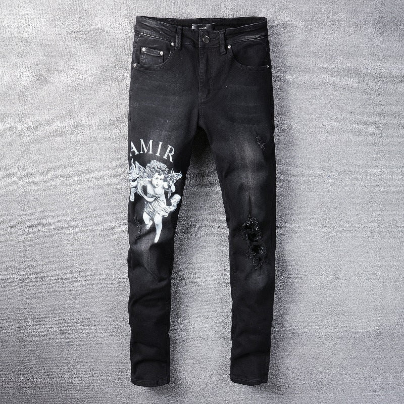 AMIRI - JEANS Black Letter Angel Printing - SNEAKE.STORE