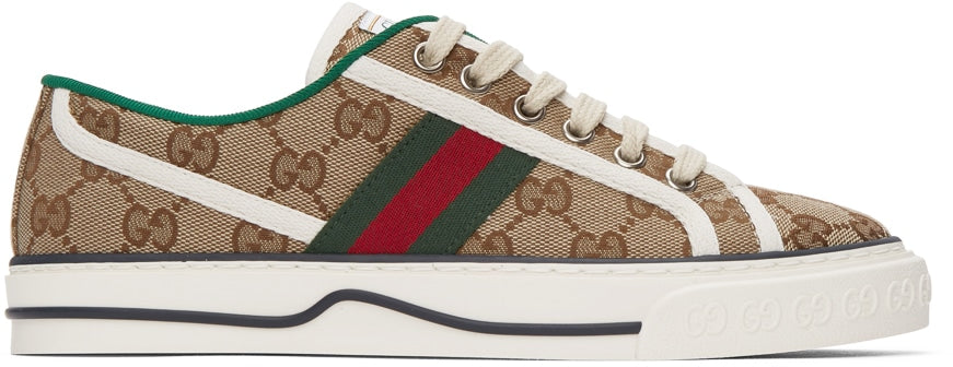 Beige GG Supreme 'Gucci Tennis 1977' Sneakers - SNEAKE.STORE