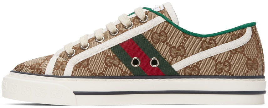 Beige GG Supreme 'Gucci Tennis 1977' Sneakers - SNEAKE.STORE